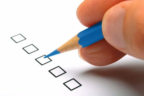 Checklist pencil paper in page