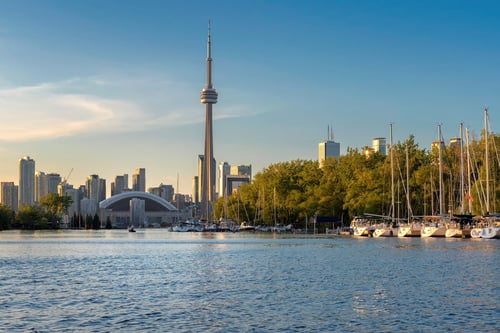 Toronto Canada waterfront from island