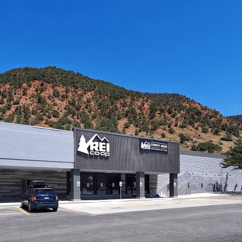 The front of the REI store in Glenwood Springs, Colorado