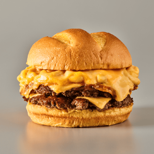 mac and cheese smash burger