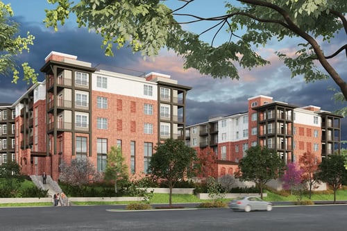 Front view at District on the Etowah Apartments in Canton, GA