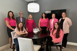 Karen Ewald & RBC Wealth Management Staff dressed in Pink