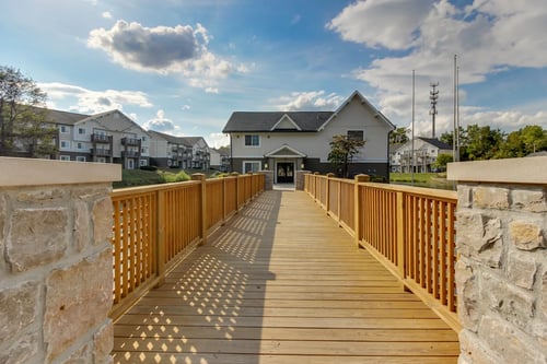 wooden bridge at Hickory Lake Apartments in Antioch, TN