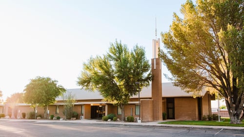 View from the South parking lot off Lon Adams Road.