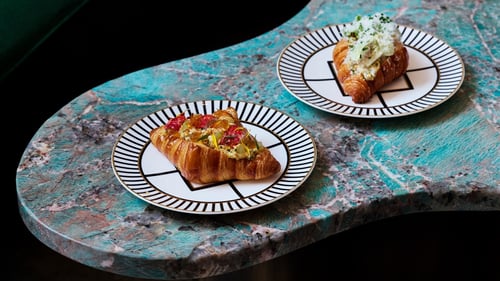 Artisans french croissant sandwiches at the Croissanterie at the Four Seasons Hotel London