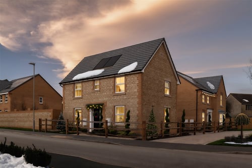 External shot of show homes edited for christmas