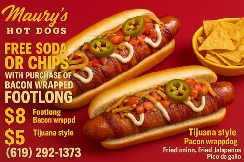 menu-Maury's Hot Dogs