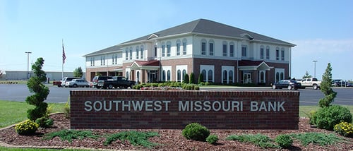 Southwest Missouri Bank at the roundabout in Carthage, Missouri