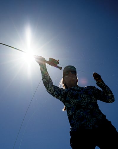 Woman fishing