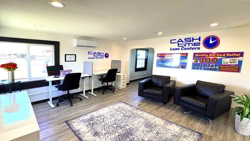 Interior of Cash Time Yuma loan center offering title loan buyouts, registration loans, and personal loans with same day cash and 15 minute approvals