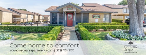 Exterior Building at Country Square Apartments in Carrollton, TX