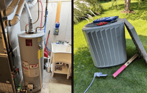 Before water heater and heat pump replacement