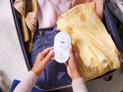 packing a co-detector in a suitcase for a trip