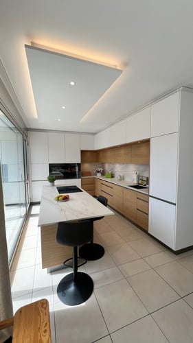 Cuisine chêne et blanc
