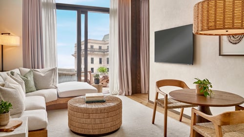 Skyline Terrace Suite Living Room at 1 Hotel Mayfair