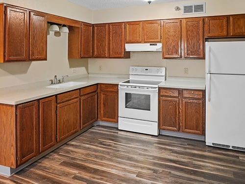 Senior living apartments feature large full size kitchens at Good Samaritan Society - Bethany in Brainerd, MN.
