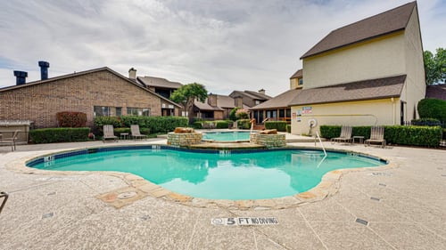 Pristine swimming pool at Woodland Hills, Irving, Texas