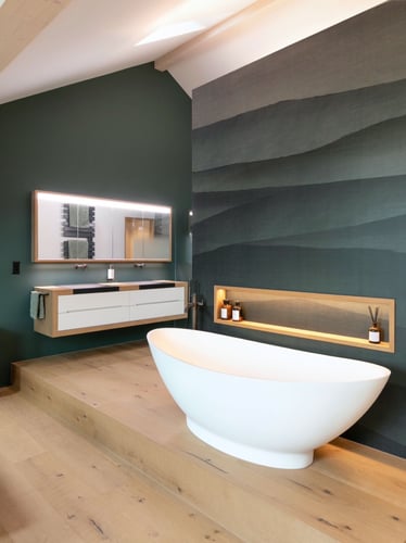 Exklusives fugenloses Badezimmer mit Mikrozement – zeitloses Design, hochwertige Materialien und perfekte Handwerkskunst.
