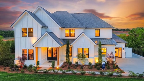 Exterior of new home construction at Willow Ridge in TN