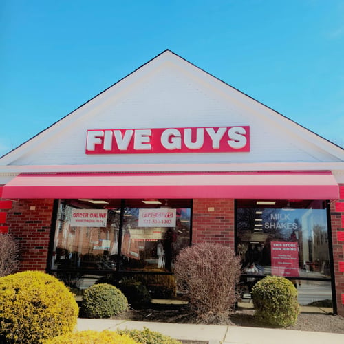 Five Guys at 747 Broad Street in Shrewsbury New Jersey.