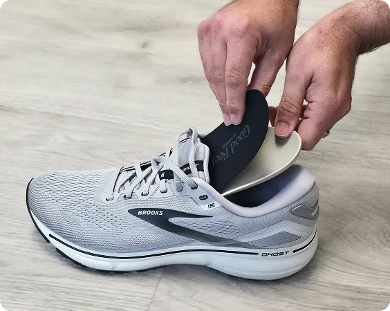 A shoe with Good Feet Insoles