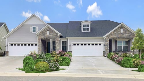 new duplex with separate garages