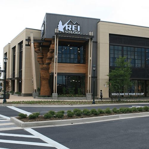 The front of the REI store in North Bethesda, Maryland