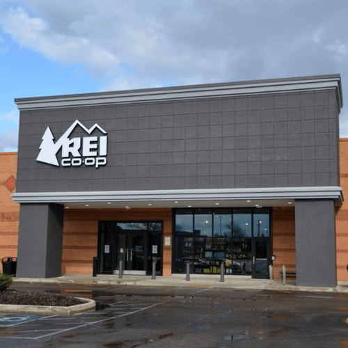 The front of the REI store in Beavercreek, Ohio