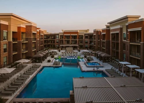 Aerial view of apartment complex at The Apex in Overland Park, KS 66210