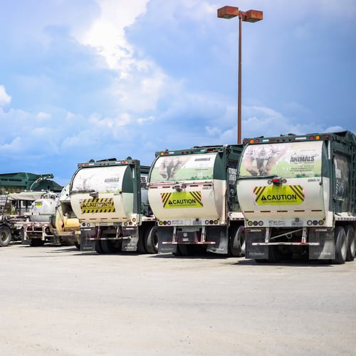 Texas Disposal Systems Garbage Truck Fleet in San Antonio