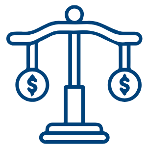 Equal pay scale icon