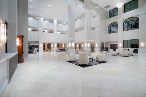 Stunning open-air atrium offering inviting lounge areas for guests