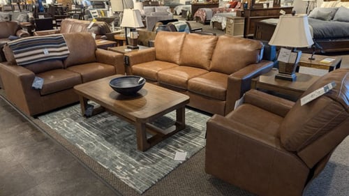 Amery Slumberland Furniture leather living room set