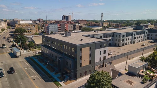 Exterior at The Landing at 1001 NP Apartments in Fargo, ND 58102