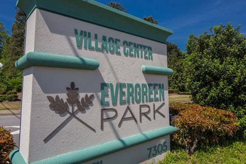 Evergreen Park - Business Logo at the Entrance