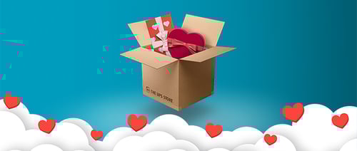 An open box with gifts inside