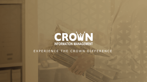 Crown Information Management Logo against a sepia background