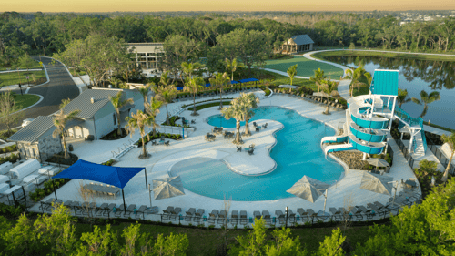 Luxurious community pool in new home community by Pulte Homes