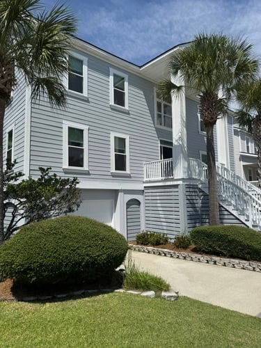 Freshly painted shutters