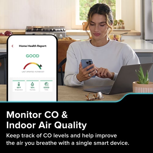 Monitor CO & Indoor Air Quality - keep track of CO levels and help improve the air you breathe with a single smart device.