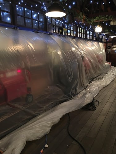 Commercial building having bed bugs removed