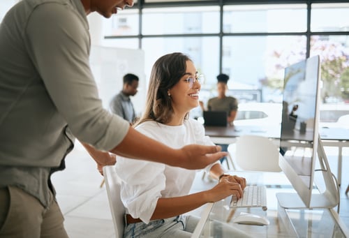 woman on computer