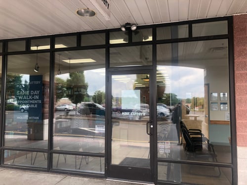 The front entrance of Hair Cuttery at Douglas Town Center.