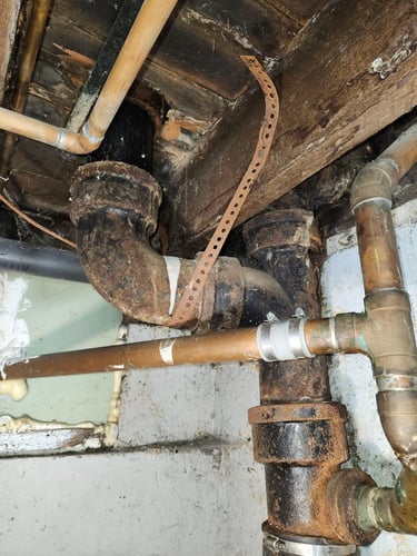 failing cast iron drain pipe