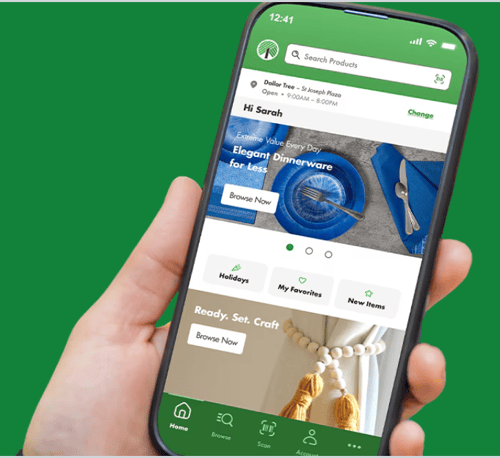 Dollar Tree app on a phone