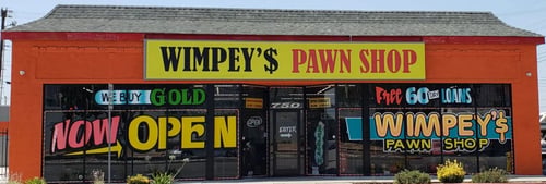 Front of Wimpey's Pawn Shop