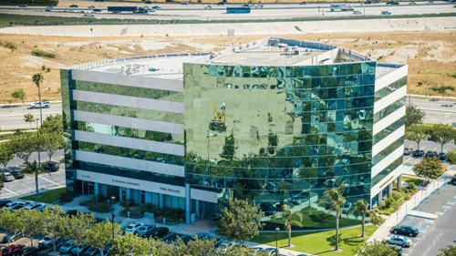aerial company view of building