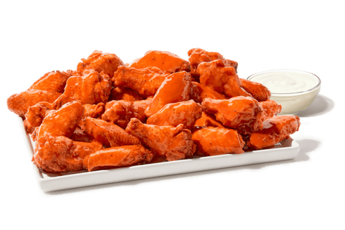 Platter of 40 traditional wings with ranch dipping sauce.