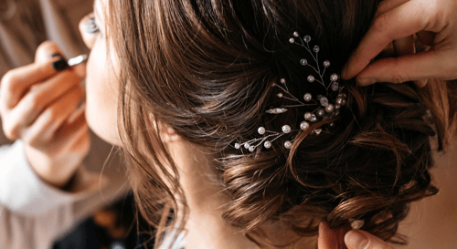 Bridal hair and make-up at The Salon at Caesars Palace in Atlantic City