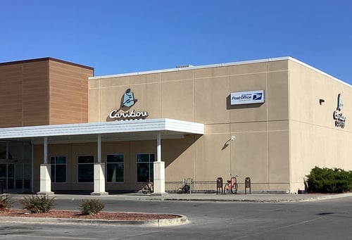 Storefront of the Caribou Coffee at 950 40th Ave. S in Moorhead
